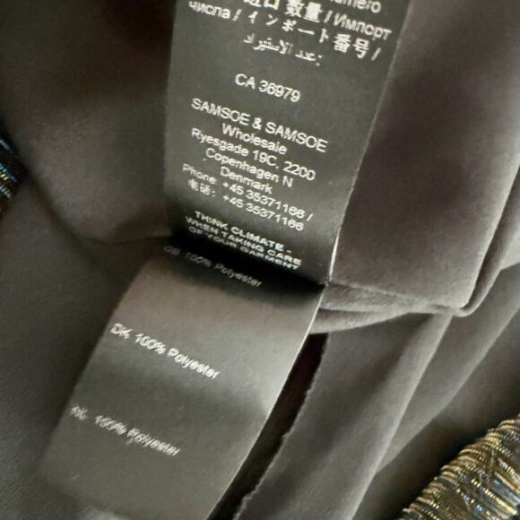 SAMSOE SAMSOE | Gizem Dress Metallic Thread Gold Blue Black Adjustable | Small - Picture 8 of 8